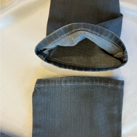 7 For All Mankind Kate Grey Rainbow Stitching Slim Denim Jeans Size 14 - Picture 14 of 16
